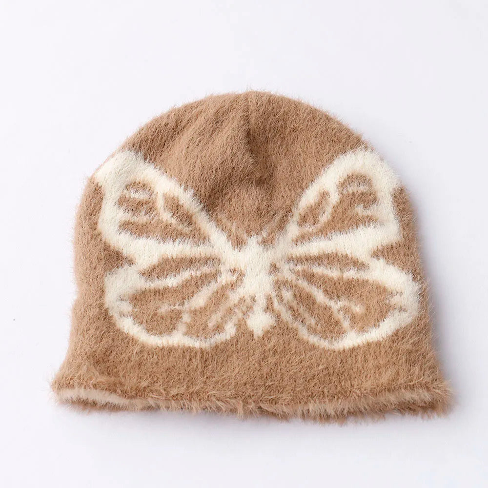 Fur Butterfly Beanie